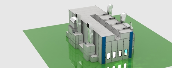 De cabine van de de extractie industriële nevel van de twee sdiemuur het openen bovenkant die deur vouwen