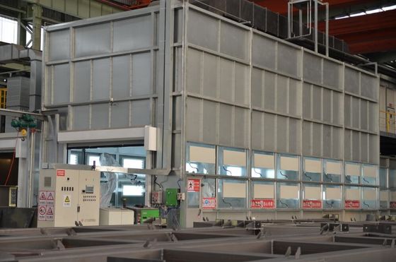 kwaliteit Verfcabine voor metaalproductie met sterke stalen structuur Kamer Glazen raamshow fabriek